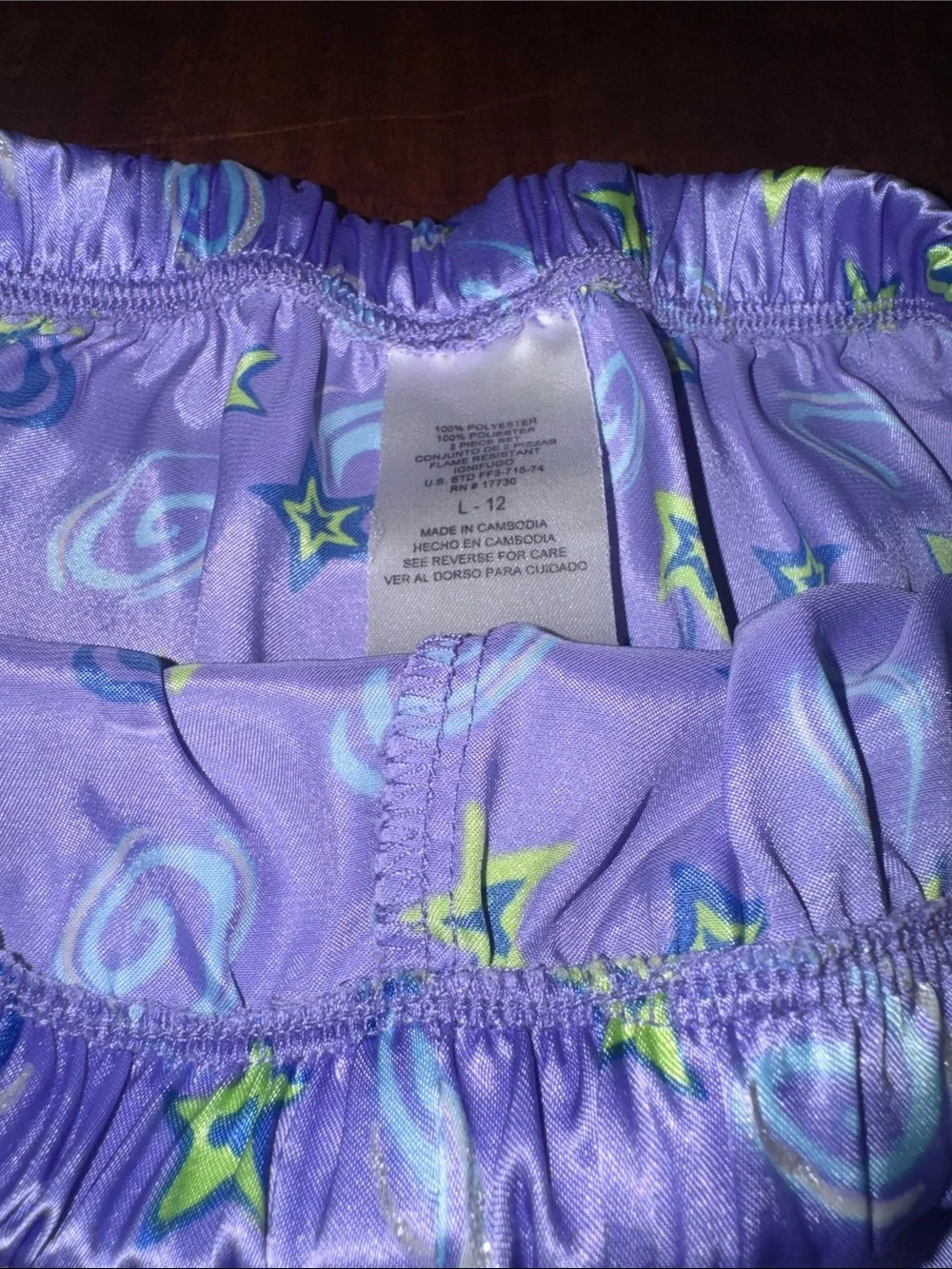 Y2K Xhilaration Kids Purple Star & Moon Pajama Set size L 12